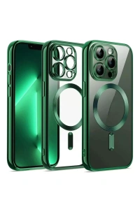 Apple iPhone 13 Pro Max Kılıf Kross Magneticsafe Kapak - Koyu Yeşil
