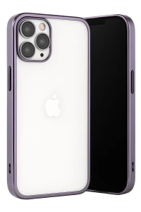 Apple iPhone 13 Pro Max Kılıf Lensli Silikon - Mor