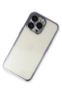 Apple iPhone 13 Pro Max Kılıf Lensli Silikon - Mor