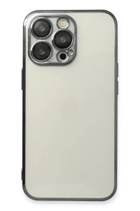 Apple iPhone 13 Pro Max Kılıf Lensli Silikon - Siyah