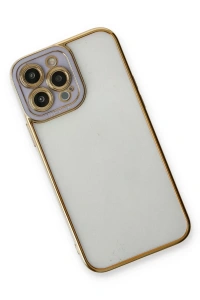 Apple iPhone 13 Pro Max Kılıf Liva Lens Silikon - Lila