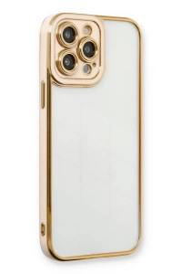 Apple iPhone 13 Pro Max Kılıf Liva Lens Silikon - Pudra