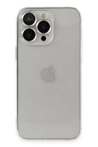 Apple iPhone 13 Pro Max Kılıf Luko Lens Silikon - Gümüş