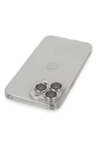 Apple iPhone 13 Pro Max Kılıf Luko Lens Silikon - Gümüş
