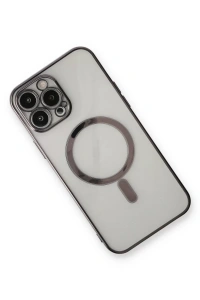 Apple iPhone 13 Pro Max Kılıf Magneticsafe Lazer Silikon - Siyah