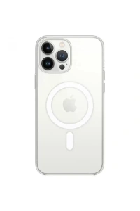 Apple iPhone 13 Pro Max Kılıf Magneticsafe Şeffaf Silikon - Şeffaf