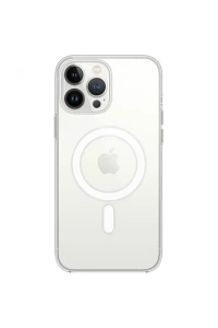 Apple iPhone 13 Pro Max Kılıf Magneticsafe Şeffaf Silikon - Şeffaf