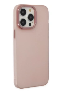 Apple iPhone 13 Pro Max Kılıf Modos Metal Kapak - Pembe