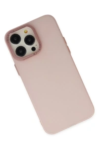 Apple iPhone 13 Pro Max Kılıf Modos Metal Kapak - Pembe