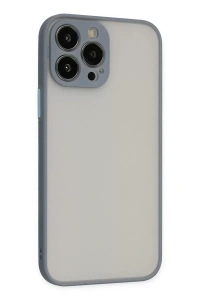 Apple iPhone 13 Pro Max Kılıf Montreal Silikon Kapak - Gri