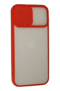Apple iPhone 13 Pro Max Kılıf Palm Buzlu Kamera Sürgülü Silikon - Kırmızı