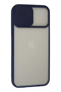 Apple iPhone 13 Pro Max Kılıf Palm Buzlu Kamera Sürgülü Silikon - Lacivert