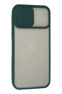Apple iPhone 13 Pro Max Kılıf Palm Buzlu Kamera Sürgülü Silikon - Yeşil