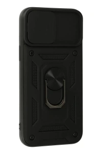 Apple iPhone 13 Pro Max Kılıf Pars Lens Yüzüklü Silikon - Siyah