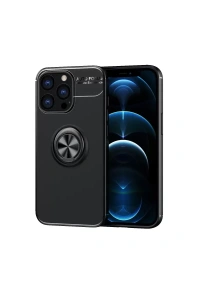 Apple iPhone 13 Pro Max Kılıf Range Yüzüklü Silikon - Siyah
