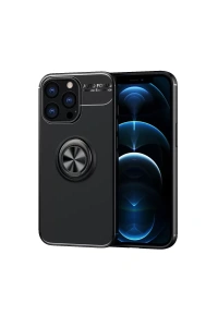 Apple iPhone 13 Pro Max Kılıf Range Yüzüklü Silikon - Siyah