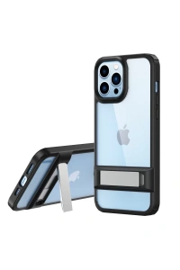 Apple iPhone 13 Pro Max Kılıf Rolet Stand Kapak - Siyah