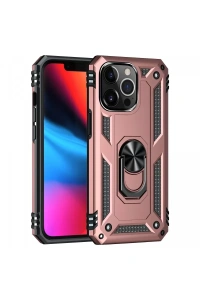 Apple iPhone 13 Pro Max Kılıf Sofya Yüzüklü Silikon Kapak - Rose
