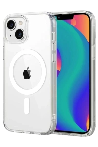 Apple iPhone 14 Combo Sert Şeffaf Magsafe Kapak - Şeffaf