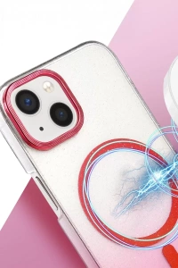 Apple iPhone 14 Glossy Magsafe Kapak - Pembe