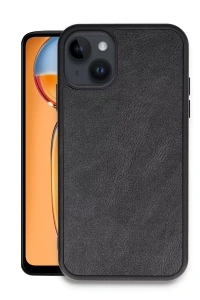 Apple iPhone 14 Kılıf Aras Deri Kapak - Siyah