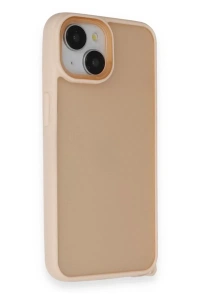 Apple iPhone 14 Kılıf Elegant Kapak - Pudra