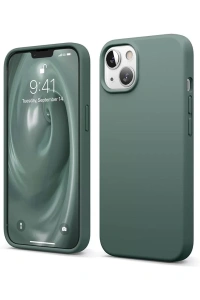 Apple iPhone 14 Kılıf First Silikon - Koyu Yeşil