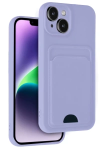 Apple iPhone 14 Kılıf Kelvin Kartvizitli Silikon - Lila