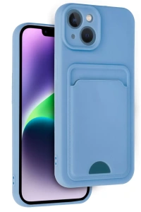 Apple iPhone 14 Kılıf Kelvin Kartvizitli Silikon - Mavi