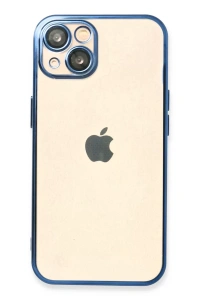 Apple iPhone 14 Kılıf Lensli Silikon - Açık Mavi