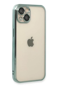 Apple iPhone 14 Kılıf Lensli Silikon - Yeşil