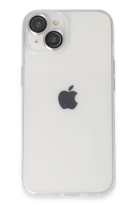 Apple iPhone 14 Kılıf Luko Lens Silikon - Gümüş