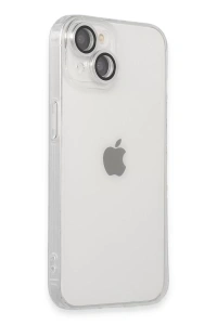 Apple iPhone 14 Kılıf Luko Lens Silikon - Gümüş