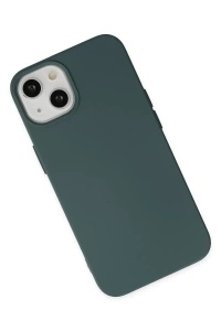 Apple iPhone 14 Kılıf Nano içi Kadife Silikon - Koyu Yeşil