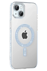 Apple iPhone 14 Move Taşlı Magsafe Kapak - Mavi