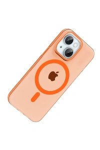 Apple iPhone 14 PC Blank Magsafe Kapak - Turuncu