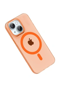 Apple iPhone 14 PC Blank Magsafe Kapak - Turuncu