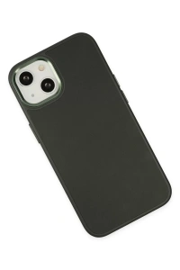 Apple iPhone 14 Plus Kılıf Asya Deri Silikon - Koyu Yeşil
