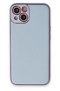 Apple iPhone 14 Plus Kılıf Coco Deri Silikon Kapak - Sky Blue