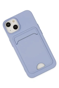 Apple iPhone 14 Plus Kılıf Kelvin Kartvizitli Silikon - Lila