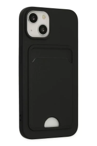Apple iPhone 14 Plus Kılıf Kelvin Kartvizitli Silikon - Siyah