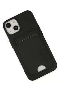 Apple iPhone 14 Plus Kılıf Kelvin Kartvizitli Silikon - Siyah
