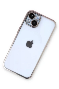 Apple iPhone 14 Plus Kılıf Lensli Silikon - Gold