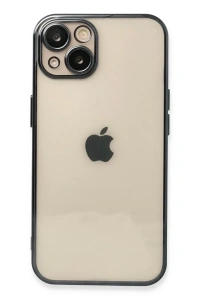 Apple iPhone 14 Plus Kılıf Lensli Silikon - Siyah