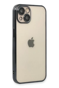Apple iPhone 14 Plus Kılıf Lensli Silikon - Siyah
