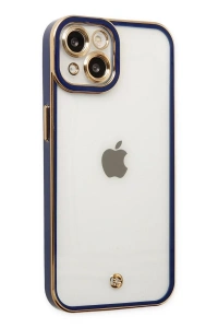 Apple iPhone 14 Plus Kılıf Liva Lens Silikon - Mavi