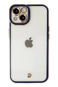 Apple iPhone 14 Plus Kılıf Liva Lens Silikon - Mavi