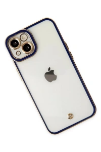 Apple iPhone 14 Plus Kılıf Liva Lens Silikon - Mavi