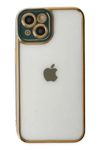 Apple iPhone 14 Plus Kılıf Liva Lens Silikon - Yeşil