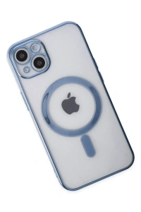 Apple iPhone 14 Plus Kılıf Magneticsafe Lazer Silikon - Sierra Blue